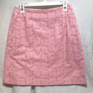 Lilly Pulitzer Pink eyelet lace skirt 10 EUC